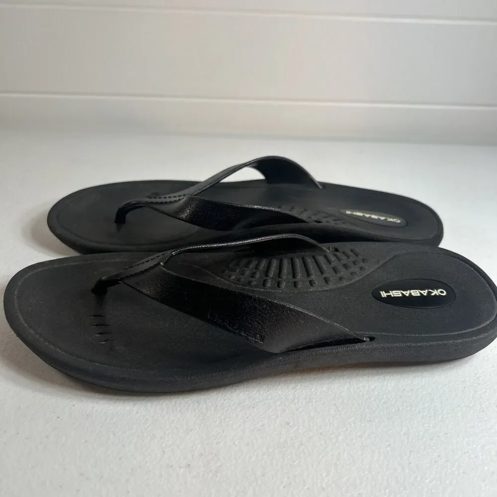 Okabashi Breeze Women’s Sandals Size M Black Flip Flops